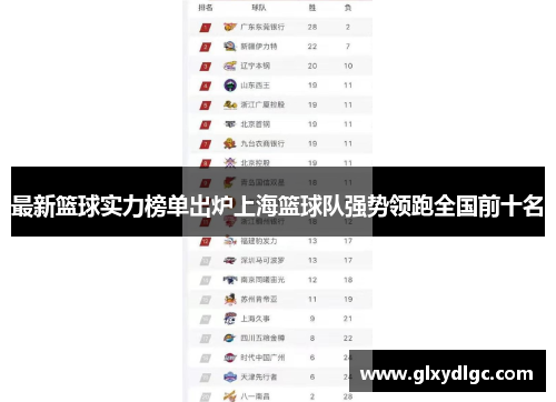 最新篮球实力榜单出炉上海篮球队强势领跑全国前十名